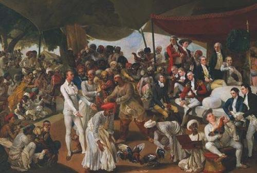 Johann Zoffany Cockfight in Lucknow